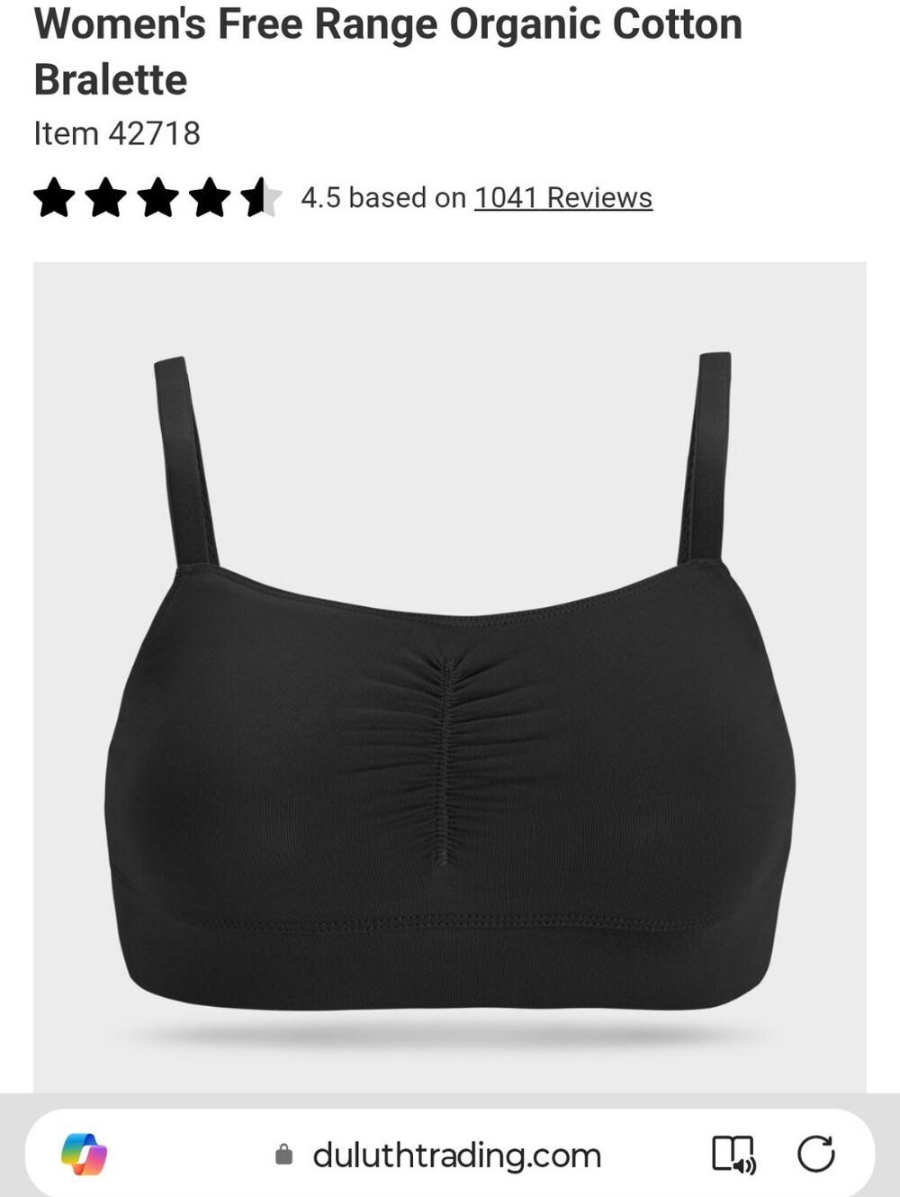 Duluth Free Range Organic Cotton Bralette With Side Inserts For Padding
